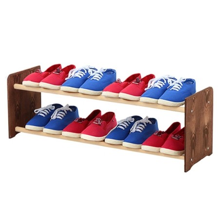 Regał na buty RBS-2-90 · ciemnobrązowe boki (dekor) · białe szczebelki
