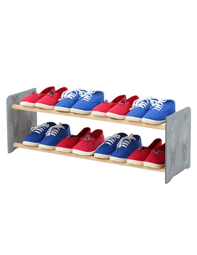 Regały na buty/ szafki otwarte RBS - Regał na buty RBS-2-90 · boki w dekorze ciemnografitowym · szczebelki w kolorze białym - produkt MODO24.PL 1