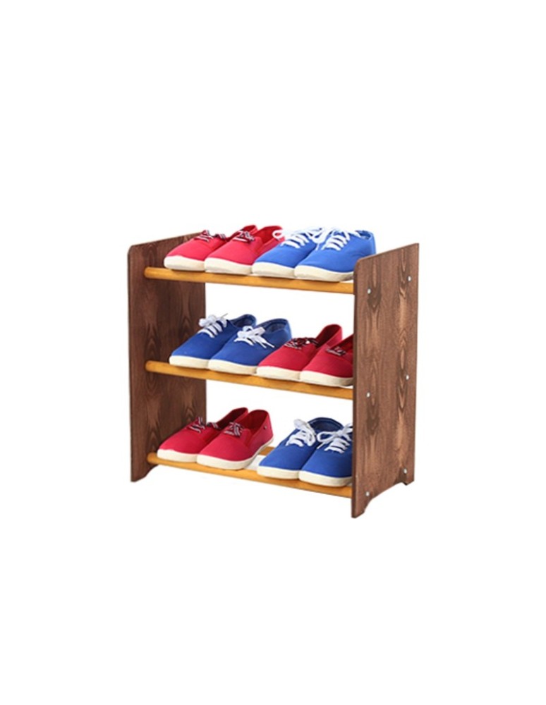 Regały na buty/ szafki otwarte RBS - Regał na buty RBS-3-45 · boki w dekorze ciemnobrązowym · drążki w kolorze olchy - produkt MODO24.PL 1