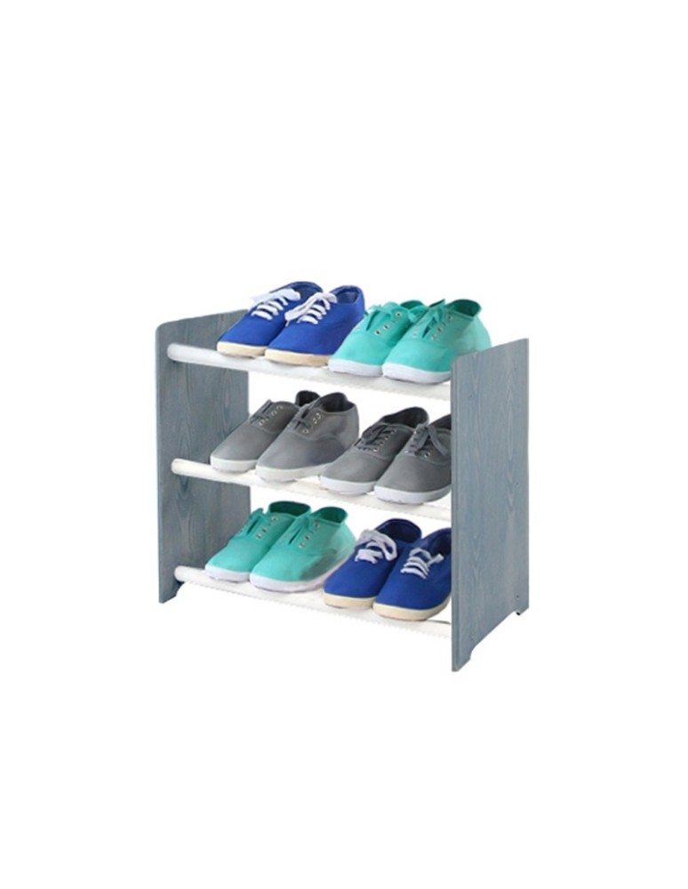 Regały na buty/ szafki otwarte RBS - Regał na buty RBS-3-45 · boki w dekorze grafitowym · białe drążki - produkt MODO24.PL 1
