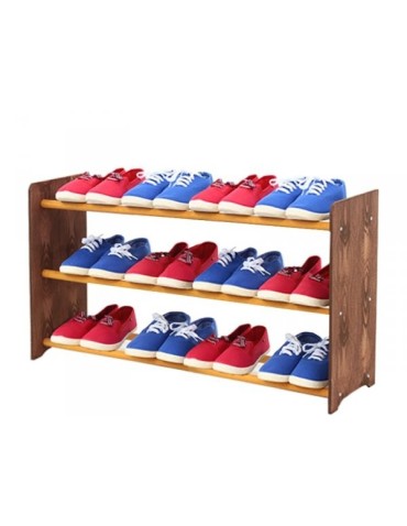Regał na buty RBS-3-90 · brązowe boki MDF(dekor) · drążki w kolorze olchy
