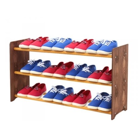 Regał na buty RBS-3-90 · brązowe boki MDF(dekor) · drążki w kolorze olchy