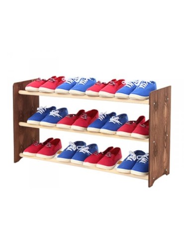 Regał na buty RBS-3-90 · białe szczebelki · brązowe boki(dekor)