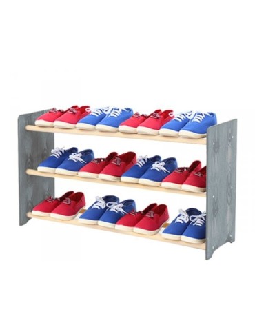 Regał na buty RBS-3-90 · grafitowe boki (dekor) · białe szczebelki