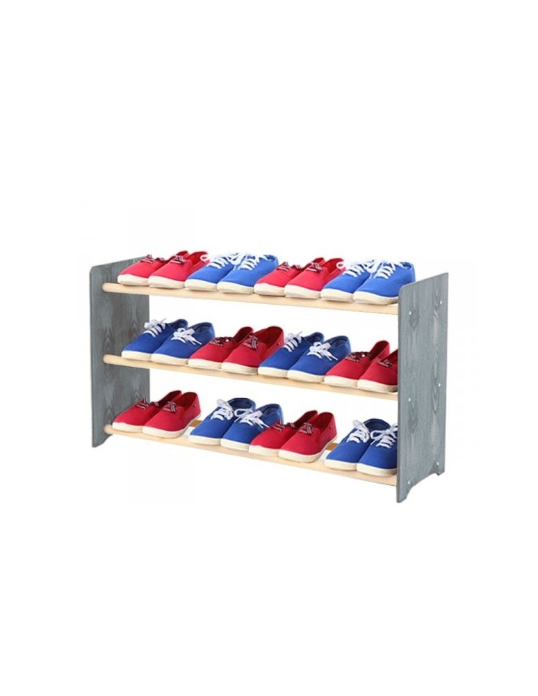 Regały na buty/ szafki otwarte RBS - Regał na buty RBS-3-90 · grafitowe boki (dekor) · białe szczebelki - produkt MODO24.PL 1
