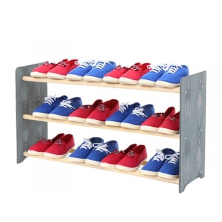 Regał na buty RBS-3-90 · grafitowe boki (dekor) · białe szczebelki