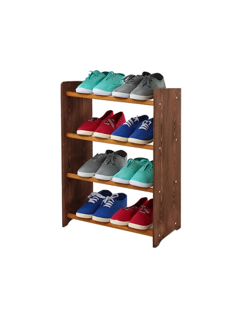 Regały na buty/ szafki otwarte RBS - Regał na buty RBS-4-45 · Boki ciemny brąz (dekor) · drążki kolor olchowy - produkt MODO24.PL 1
