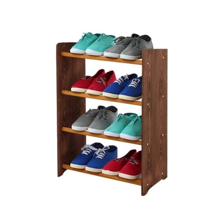 Regał na buty RBS-4-45 · Boki ciemny brąz (dekor) · drążki kolor olchowy