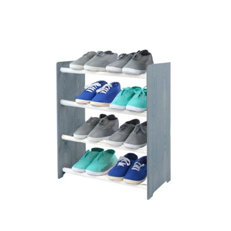 Regał na buty RBS-4-45 · boki ciemny grafit(dekor) · białe drążki