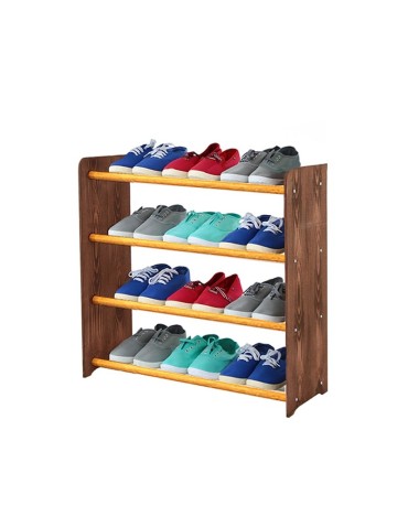 Regał na buty RBS-4-65 · boki dekor brązowy · drążki kolor olchowy