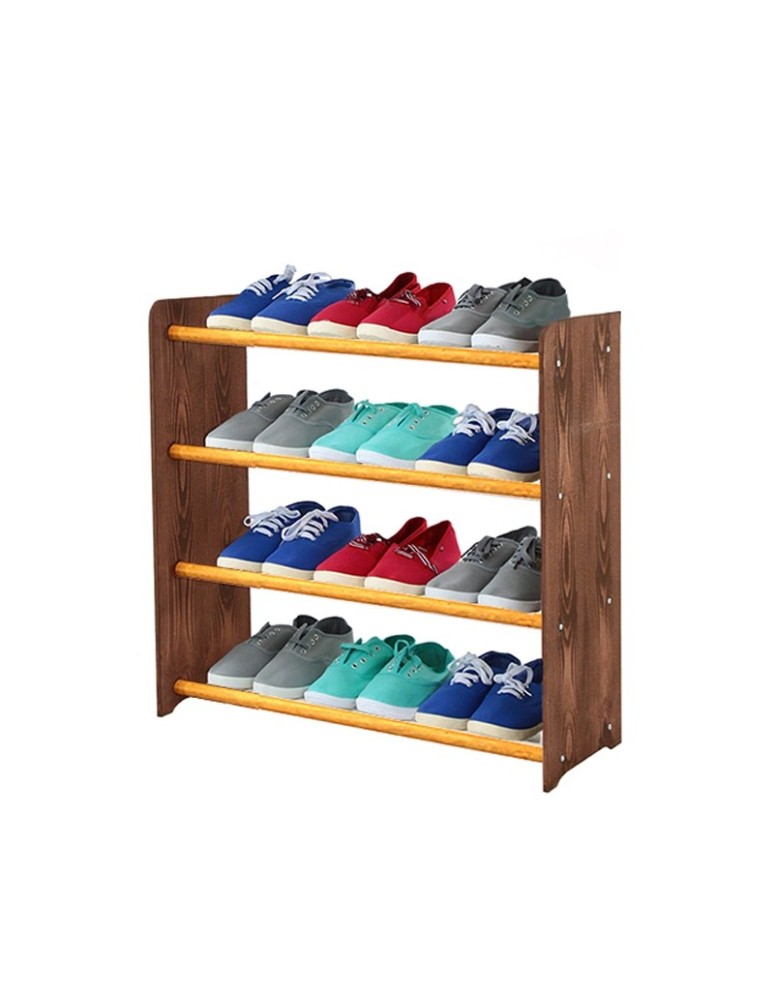 Regały na buty/ szafki otwarte RBS - Regał na buty RBS-4-65 · boki dekor brązowy · drążki kolor olchowy - product MODO24.PL 1