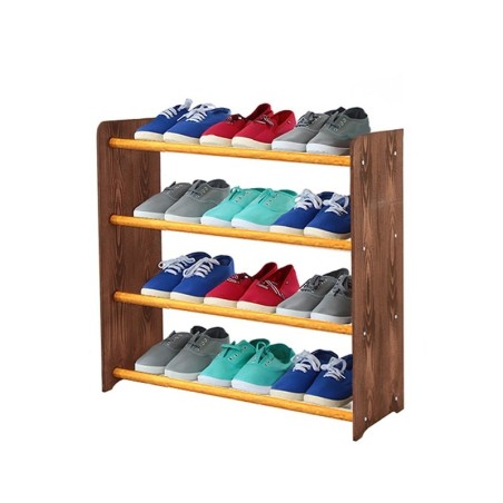 Regał na buty RBS-4-65 · boki dekor brązowy · drążki kolor olchowy