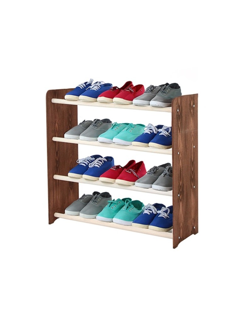 Regały na buty/ szafki otwarte RBS - Regał na buty RBS-4-65 · Boki dekor brązowy · Białe szczebelki - produkt MODO24.PL 1