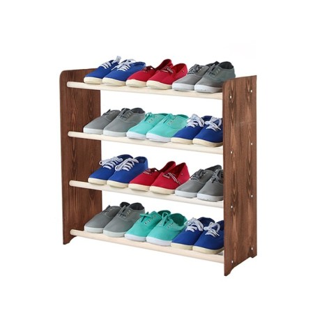 Regał na buty RBS-4-65 · Boki dekor brązowy · Białe szczebelki