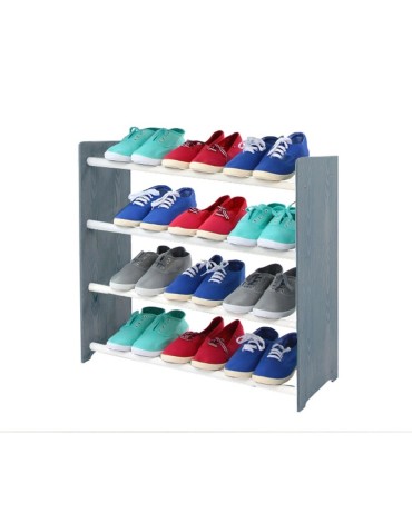 Regał na buty RBS-4-65 · Ciemnografitowe boki(dekor) · białe drążki