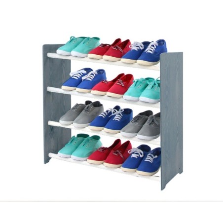 Regał na buty RBS-4-65 · Ciemnografitowe boki(dekor) · białe drążki