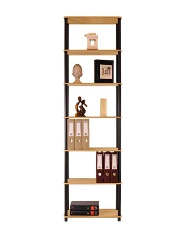 tworzywo z półką drewnianą - Regał rurkowy DEDAL-7M Czarne rurki - product 3