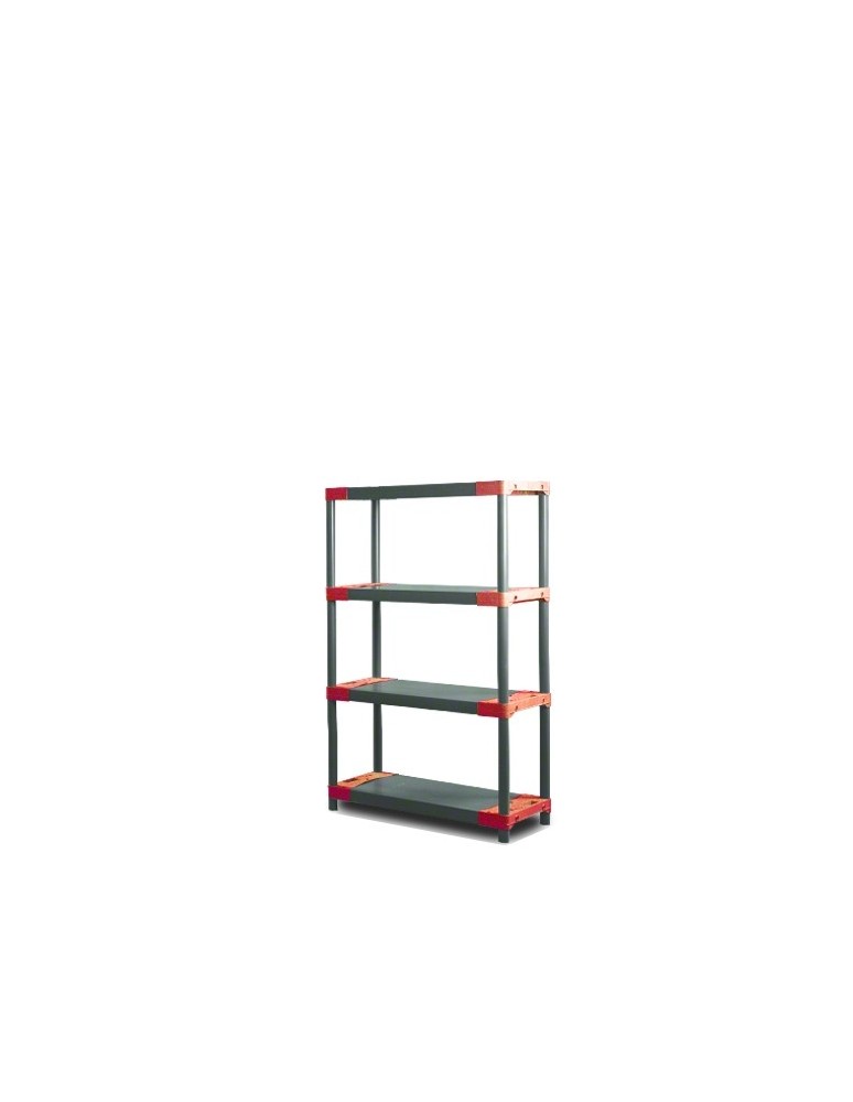 Tytan-4 - Regał plastikowy TYTAN-4 czerwony · 138x60x46 · Nośność półki 160 kg - produkt MODO24.PL 1