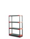 Regał plastikowy TYTAN-4 czerwony · 138x60x46 · Nośność półki 160 kg