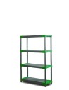 Regał plastikowy TYTAN-4 zielony · 138x60x46 · Nośność półki 160 kg