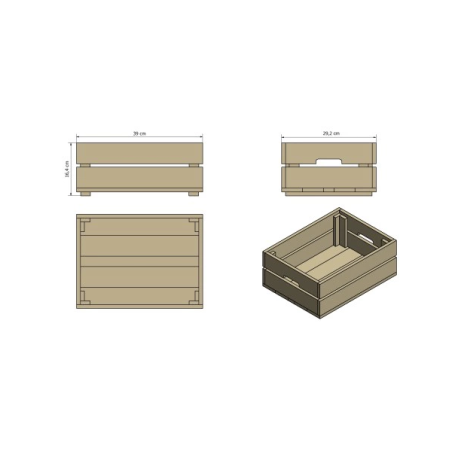 Skrzynka sosnowa SD-2-40x30 vintage