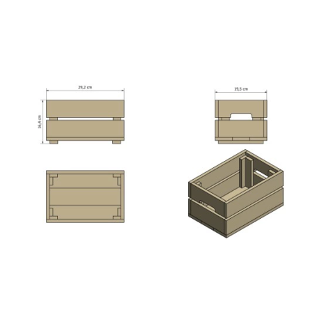 Skrzynka sosnowa SD-2-30x20 surowa