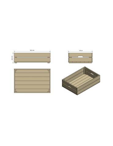 Skrzynie i ławki - Skrzynka sosnowa SD-2-60x40 surowa - product 8