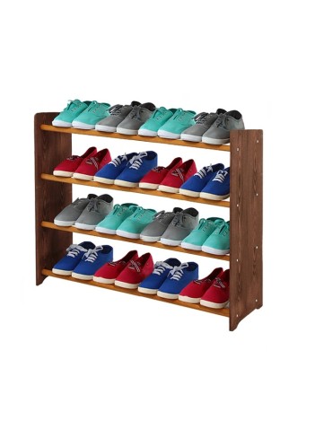 Regał na buty RBS-4-90 · Boki w dekorze ciemnobrązowym · Drążki w kolorze olchy