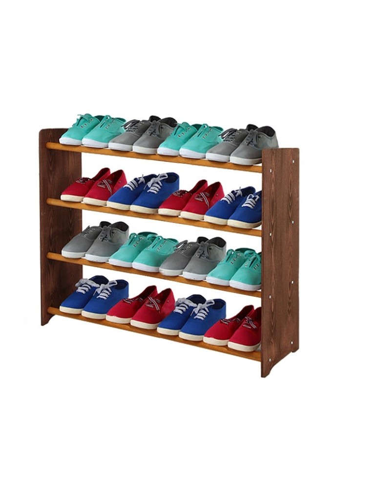 Regały na buty/ szafki otwarte RBS - Regał na buty RBS-4-90 · Boki w dekorze ciemnobrązowym · Drążki w kolorze olchy - produkt MODO24.PL 1