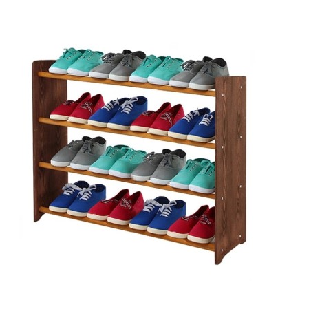 Regał na buty RBS-4-90 · Boki w dekorze ciemnobrązowym · Drążki w kolorze olchy