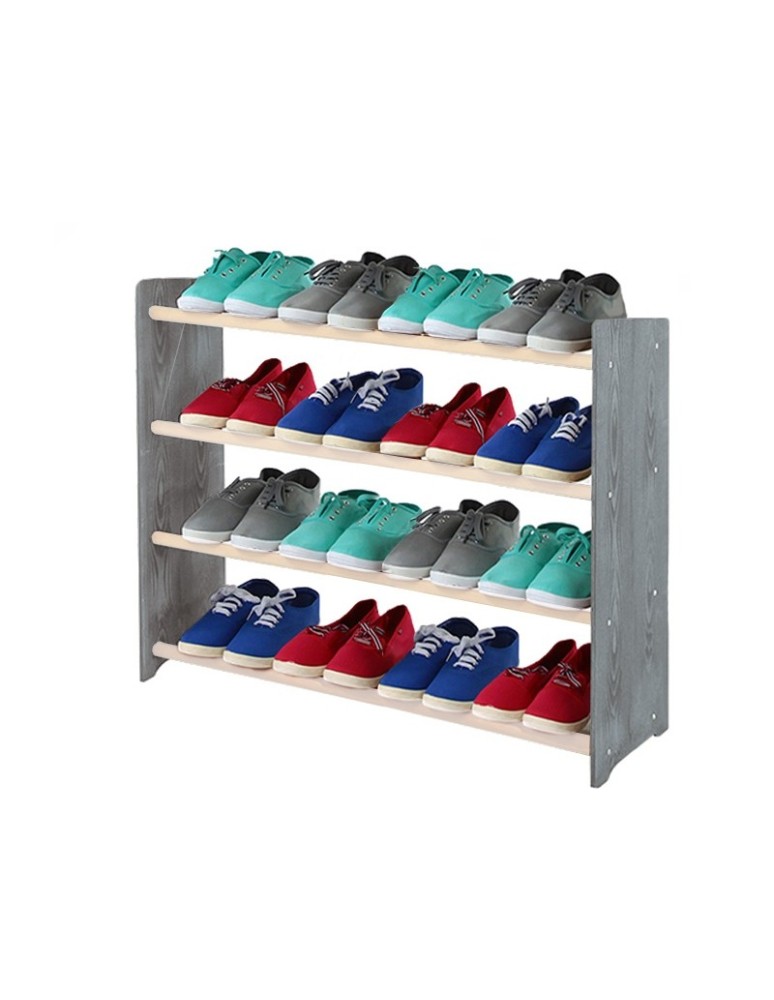 Regały na buty/ szafki otwarte RBS - Regał na buty RBS-4-90 · ciemnografitowe boki (dekor) · białe drążki - produkt MODO24.PL 1