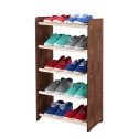 Regał na buty RBS-5-45 · boki ciemnobrązowy dekor · białe drążki