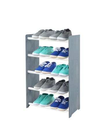 Regał na buty RBS-5-45 · Boki w dekorze grafitowym · białe szczebelki