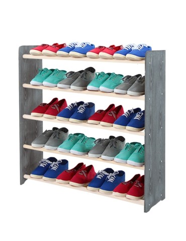 Regał na buty RBS-5-90 ciemnografitowy dekor przełamany bielą