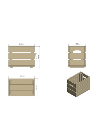 Skrzynka sosnowa SD-3-30x20 vintage - product 2