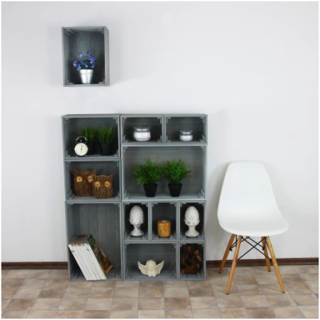 Zestaw 4 skrzynek szarych SD-3-30x20