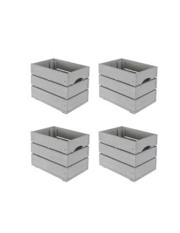 Zestaw 4 skrzynek szarych SD-3-30x20