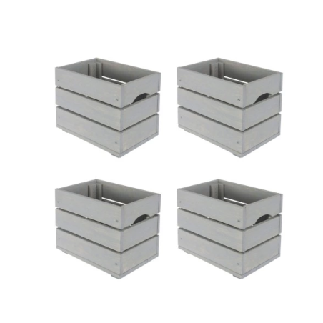Zestaw 4 skrzynek szarych SD-3-30x20
