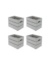 Zestaw 4 skrzynek szarych SD-3-30x20