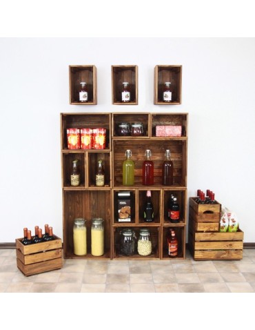 Skrzynki drewniane - Skrzynka sosnowa SD-3-40x30 brązowa - product 5