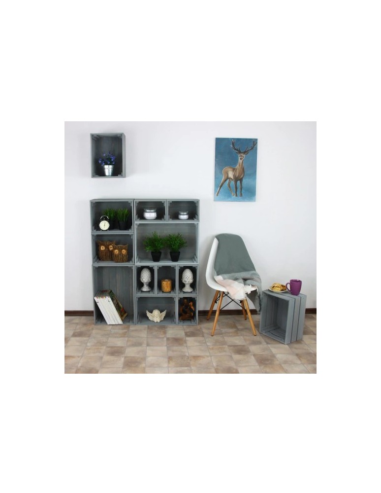 Skrzynki drewniane - Skrzynka sosnowa SD-3-40x30 szara - product MODO24.PL 7