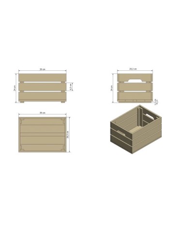 Skrzynki drewniane - Skrzynka sosnowa SD-3-40x30 szara - product 8