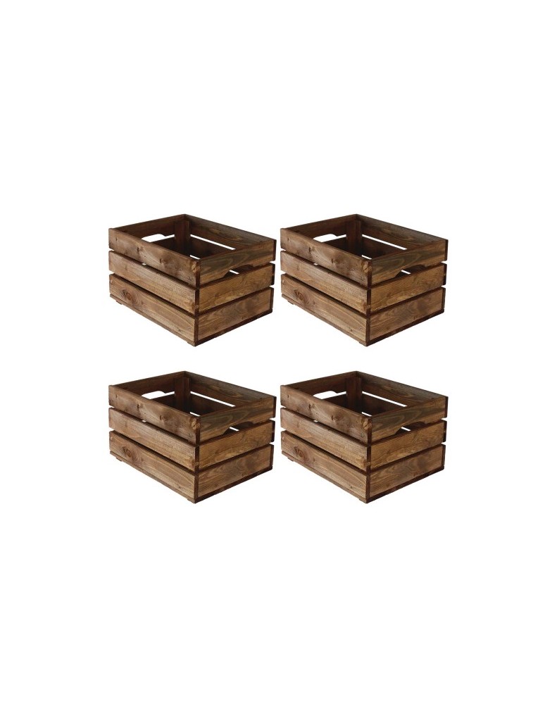 Skrzynki drewniane - Zestaw 4 skrzynek SD-3-40x30 brąz - produkt MODO24.PL 1