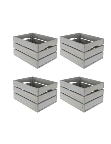 Zestaw 4 skrzynek szarych SD-3-40x30