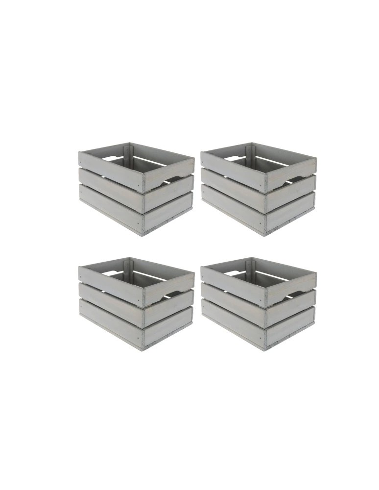Skrzynki drewniane - Zestaw 4 skrzynek szarych SD-3-40x30 - produkt MODO24.PL 1