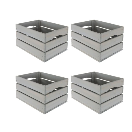 Zestaw 4 skrzynek szarych SD-3-40x30