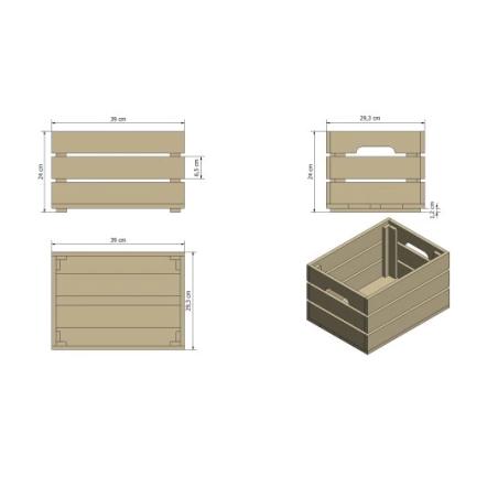 Zestaw 4 skrzynek szarych SD-3-40x30