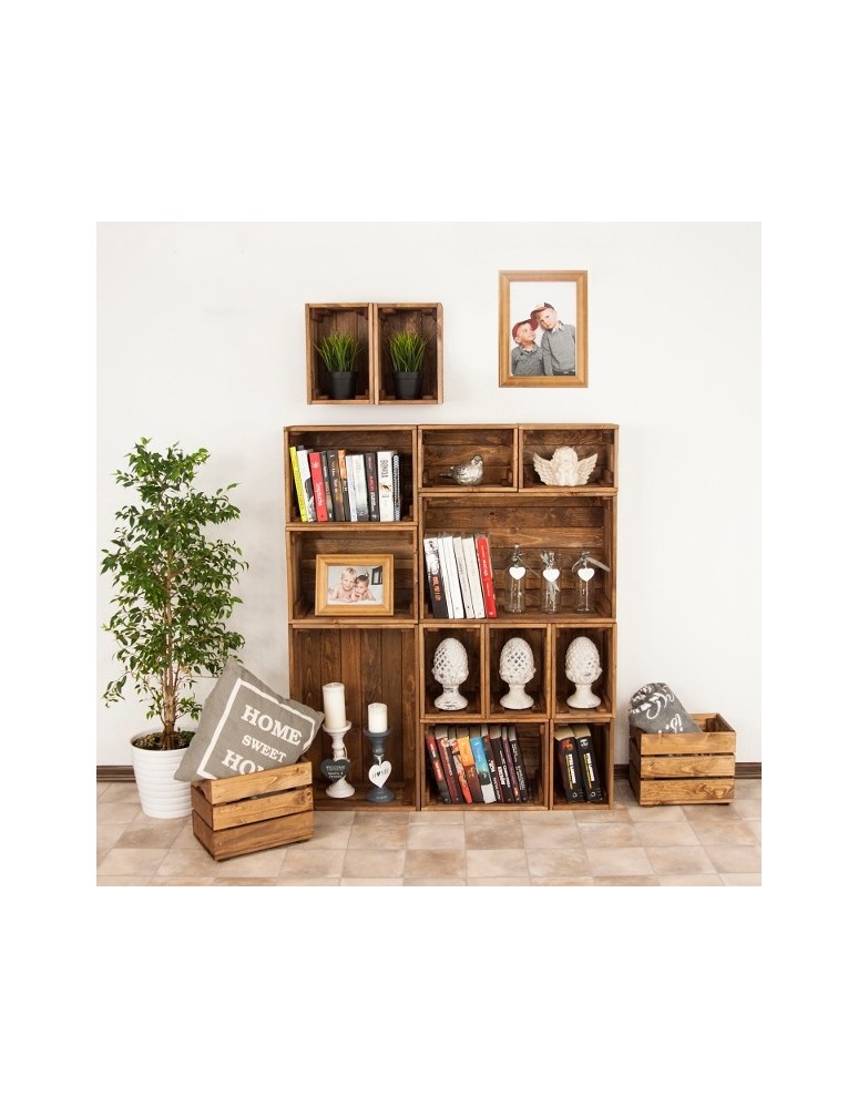 Skrzynki drewniane - Zestaw 4 skrzynek SD-3-60x40 brąz - product MODO24.PL 5