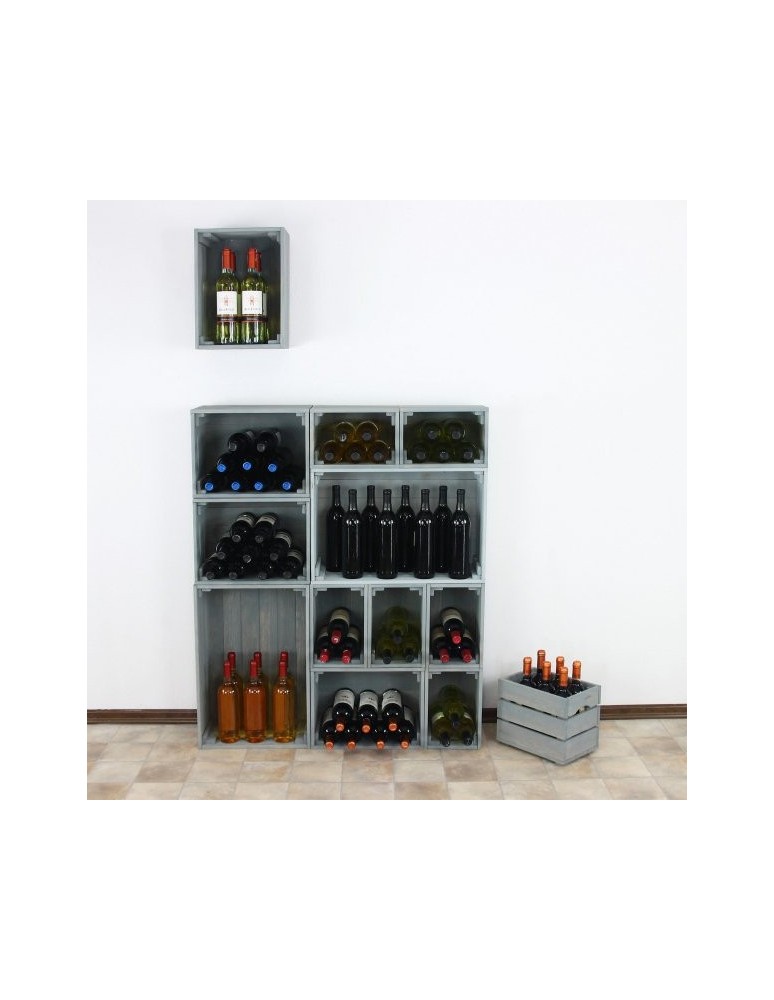 Skrzynki drewniane - Zestaw 4 skrzynek szarych SD-3-60x40 - product MODO24.PL 2