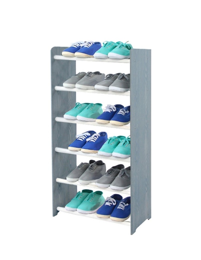 Regały na buty/ szafki otwarte RBS - Regał na buty RBS-6-45 · białe szczebelki · grafitowe boki - produkt MODO24.PL 1